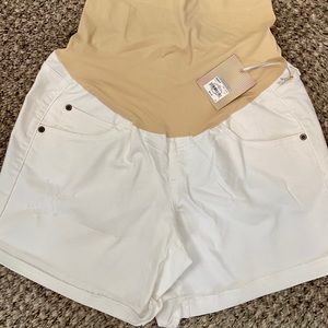 White Maternity Shorts